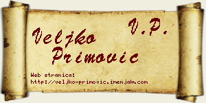 Veljko Primović vizit kartica